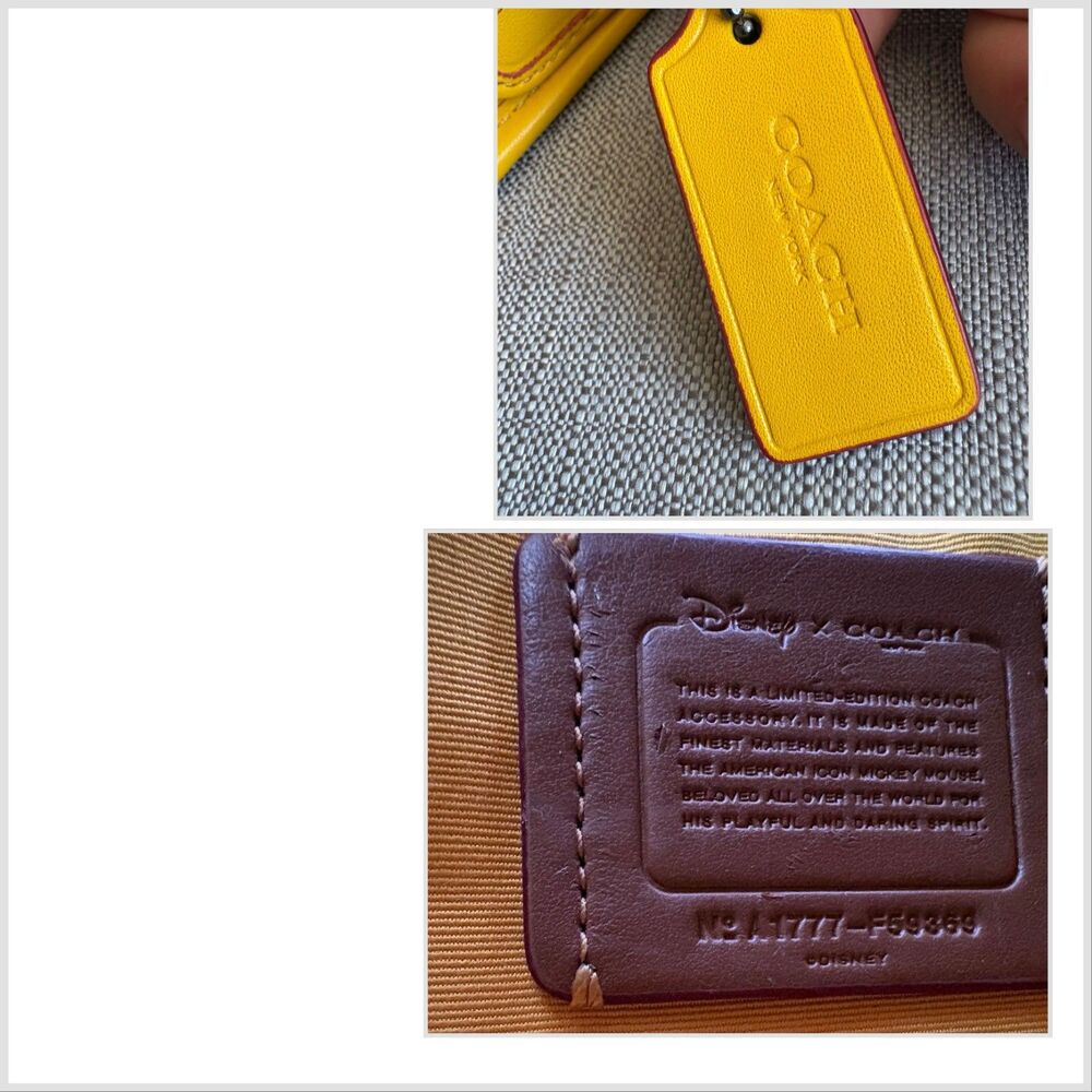 COACH x DISNEY MICKEY MOUSE W/Ears Crossbody Leather Bag Yellow limited edition - Picture 4 of 8
